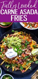 Make sure all the sides of the potatoes are golden. Las Mejores Patatas Fritas De Carne Asada Papas Fritas Cargadas