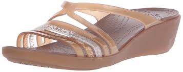 Crocs Womens Isabellaminwdg Sandals Black 10 M Us Nude