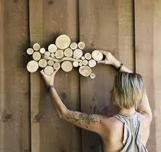 Garden Art Sculpture Repurposed Recycled Wood Slice Sculpture Tree Slice Abstract Shape Free Form Wall Art Wall Hanging Garden Art Sculptures Garden Art Hanging Wall Art