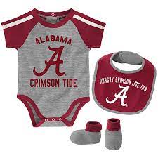 Baby Boys Alabama Crimson Tide 3 Piece Tackle Bodysuit Bib Booties Set