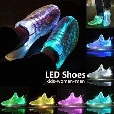 New Led Fiber Optic Shoes For Girls And Boys Usb Recharge Glowing Sneakers Men Light Up Shoes Size 35 46 Wish