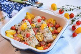 Lieu Et Tomates Cerises Roties Au Four Au Fil Du Thym