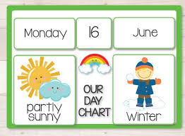 our day chart weather chart by busy little bugs prek