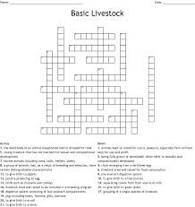 Livestock Crosswords Word Searches Bingo Cards Wordmint