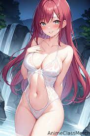 Anime Girl Beach Bath Towel Night Swim Original Art Manga Hot Sexy Red Hair  | eBay