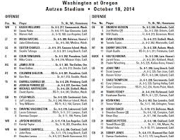 Uw Depth Chart And Games Notes For Oregon Husky Football