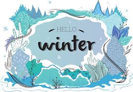 Winter lettering, winter, logo winter style, snowflakes. Hello Winter Season Nature Illustration Vector Clipart Image