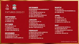 Welcome to the official premier league youtube channel. Liverpool On Twitter Voici Le Calendrier De Premier League 2020 2021 Back To Back Premier League