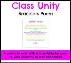Editable Class Unity Bracelet Poem For Distance Learning Poems For Students Back To School Poem Poems About School