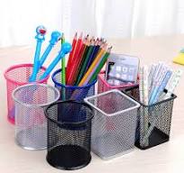 4 Pack Metal Pen Holder Mesh Pencil Holder Desk Organizer Mesh Round Pen  Cup Pencil Cup for Desk Office Pen Organizer