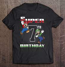 Mario brothers birthday shirt or onesie, custom, any age personalized mario brothers birthday shirt or onesie. Super Mario And Luigi Super Birthday 7th Birthday Portrait