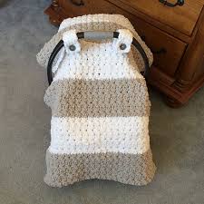 Chunky Star Stitch Car Seat Canopy Cover Crochet Carseat Canopy Crochet Car Seat Cover Baby Blanket Crochet