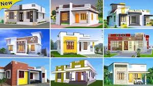 Simple budget house front elevation design best indian home via youtube.com. One Floor House Front Design Home Alqu Cute766