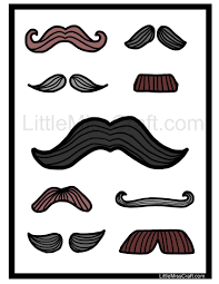 Crafts Mustache Coloring Page
