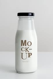 Download Premium Psd Of Fresh Milk In A Glass Bottle Mockup 2345762 In 2020 Milk Packaging Bottle Mockup Bottle