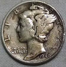 1940 Mercury Silver Dime Coin Value Prices Photos Info