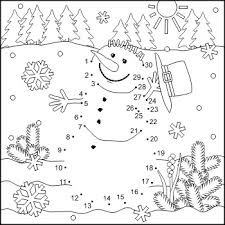 In the end, you'll see the complete picture, which you can color the way you like. Connect The Dots And Coloring Page With Snowman Commercial Use Allowed Christmas Coloring Pages Coloring Pages Christmas Worksheets