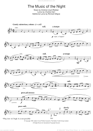 Printable musical/show pdf score is easy to learn to play. Webber The Music Of The Night From The Phantom Of The Opera Sheet Music For Trumpet Solo