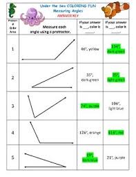 Measuring Angles Coloring Sheet Measuring Angles Guided Math Lessons Protractor Activities