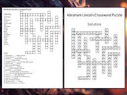 Abraham lincoln crossword puzzle answer key