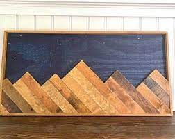Mountain Wood Art 3d Mountain Wood Panel Reclaimed Wood Wall Art Mountain Art Wall Hanging Large Framed Wood Wall Art Wood Decor In 2021 Mountain Wood Wall Art Wood Wall Art