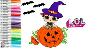 Scary ghost coloring pages, cats, bats coloring pages, pumpkins, coloring pages of witches and scarecrows are just a few of the many printable halloween coloring pages, coloring sheets. Lol Surprise Dolls Halloween Coloring Book Page Witch Cherry In A Pumpkin Youtube