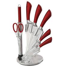 Bellemain premium steak knife set of 4 stainless steel. 8 Pcs Knife Set With Stand Ss Infinity Line Home Living Knives Burgundy Edition Collections Infinity Tytul Sklepu Zmienisz W Dziale Moderacja Seo