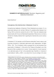 Pdf Gramsci S Historical Bloc Structure Hegemony And Dialectical Interactions