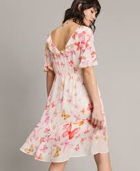 Vestito farfalla in vendita in abbigliamento e accessori: Abito Lungo In Georgette Con Stampa Farfalle