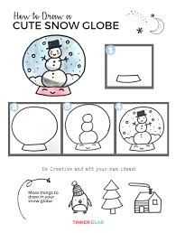 How To Draw A Cute Snow Globe Drawing For Kids Art Drawings For Kids Winter Drawings Little children used creative ideas to draw pictures that were homework from school.