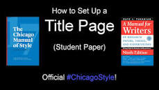 Image result for chicago style title page when not in college course