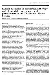 Ethical Dilemmas In Occupational And Physical Therapy Physical Therapy Therapy Occupational Therapy