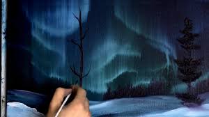 Auroral Display Painting Lesson Landscape Painting Lesson Northern Lights Painting Landscape Paintings Acrylic