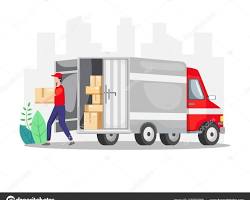 delivery truck delivering a package resmi