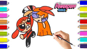 Coloring Powerpuff Girls And Rowdyruff Boys Compelted Blossom And Brick Begin To Argue And Fight Youtube Rowdyruff Boys Drawing For Kids Powerpuff Girls