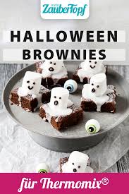 Brownie Gespenster Fur Den Thermomix Rezept Lebensmittel Essen Ideen Fur Kindergeburtstag Essen Backwaren