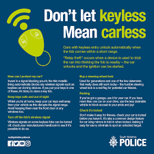 A simple, split second brain lapse that leads to you locking your keys in the car will ruin your. South Yorkshire Police A Twitter Don T Let Keyless Mean Carless Over The Last Few Months We Have Seen An Increase In The Number Of Thefts Of Vehicles Which Operate With Keyless Entry