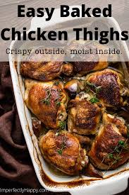Quick And Easy Slow Roasted Chicken Thighs The Imperfectly Happy Home Recipe Easy Baked Chicken Thighs Recipes Roasted Chicken Thighs
