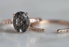 Black Tourmaline Rutiles Break Through Clear Crystal Quartz To Form This Precious On Quartz Engagement Ring Tourmaline Engagement Ring Unique Engagement Rings