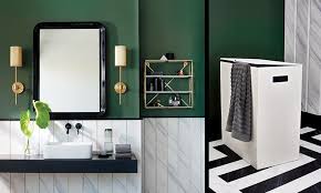 Brass Bathroom Accents Green Bathroom Black And White Tiles Bathroom Green Tile Bathroom