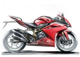 騎士三角明顯的偏向競技 把手 腳踏 油箱造型都傾向更積極的騎乘風格 motorcycle design bike sketch motorbike design