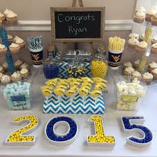 Graduation Candy Buffet Yellow And Blue Graduation Candy Buffet Graduation Party High Graduation Candy