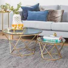 Gold Geometric Glass Nesting Coffee Tables Nesting Coffee Tables Gold Coffee Table Coffee Table