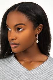 Francesca's Casey Stone Double Drop Earrings