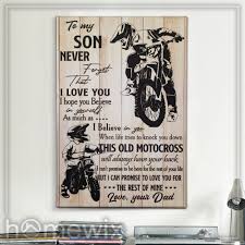 Download To My Son Motocross Dad Canvas Prints This Old Motocross Will Always Have Your Back Love Dad Canvas Art Wall Art Prints Wall Art Decor Homewix