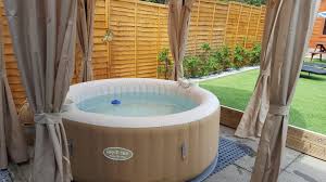 One Gazebo Only One Lay Z Spa Transforming Your Outdoors Space Into To A Place Of Relaxation Is Simple Hot Tub Outdoor Hot Tub Patio Inflatable Hot Tubs