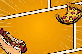 download premium vector of pop art hotdog and pizza comic strip template pop art comic strip template art