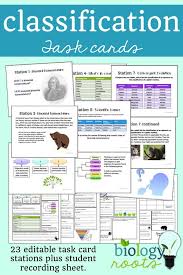 Classification Task Cards Distance Learning Task Cards Life Science Middle School Biology Task Cards