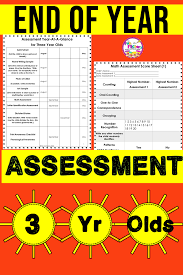 End Of Year Assessment For 3 Year Olds This Assessment Is Meant To Be Used At The Beginning Preschool Assessment Teacher Classroom Elementary Math Assessment