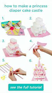 Princess Baby Shower Ideas Castle Diaper Cake Party Favors And Decorations Baby Shower Gifts Princess Diaper Cakes Diaper Cake Castle